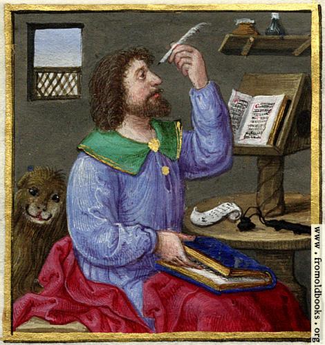 [Picture: Evangelist with lion]