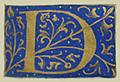 [Picture: Letter “D” from 16th century book of hours]
