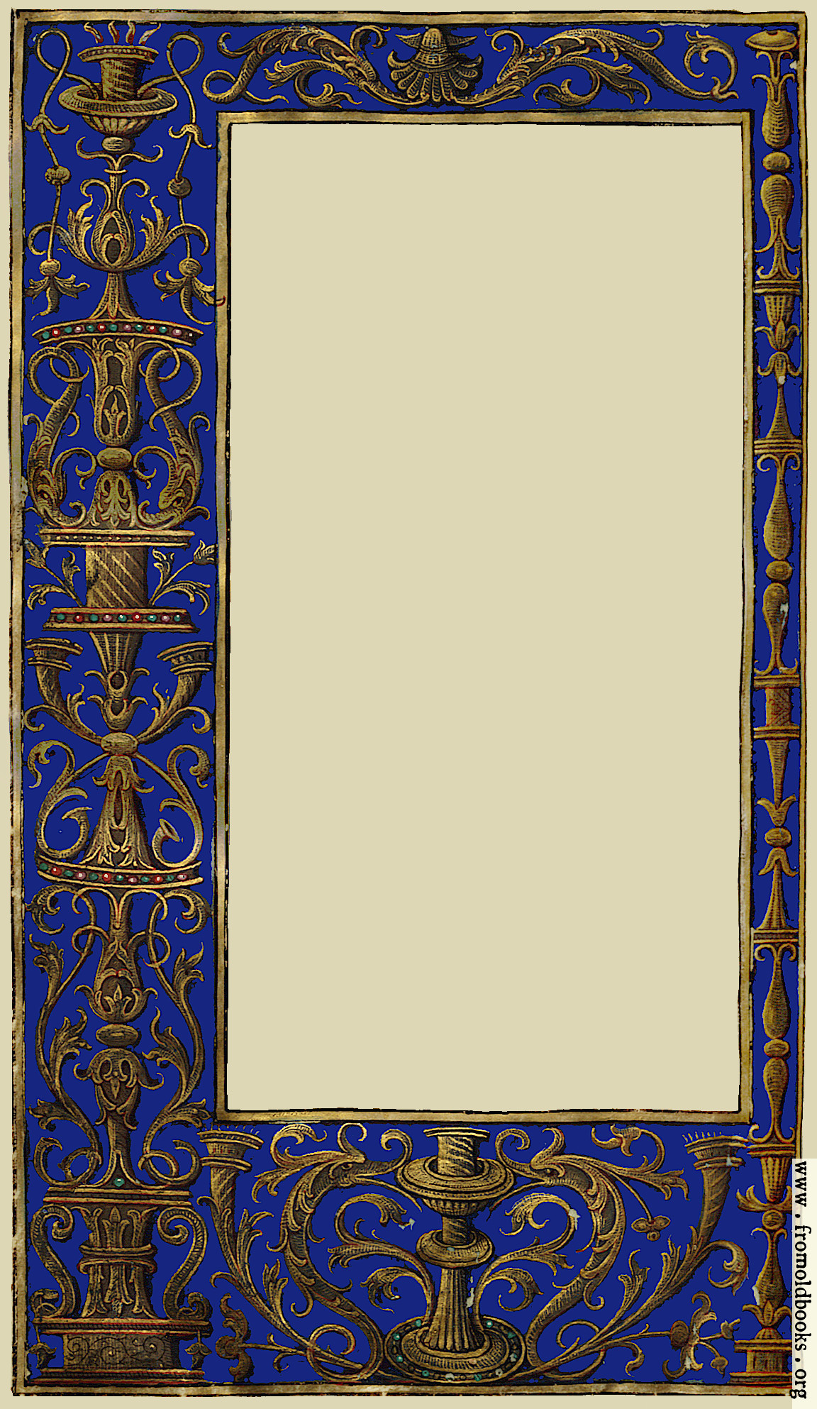 Ornate blue and gold full page border