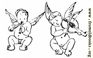 Two cherubs play flute and violin