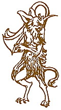 [Picture: Border detail: Satyr or horned devil]