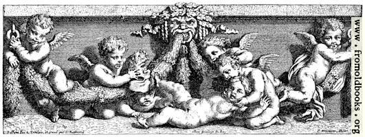 [picture: Friebs with cherubs and grotesque fountain]