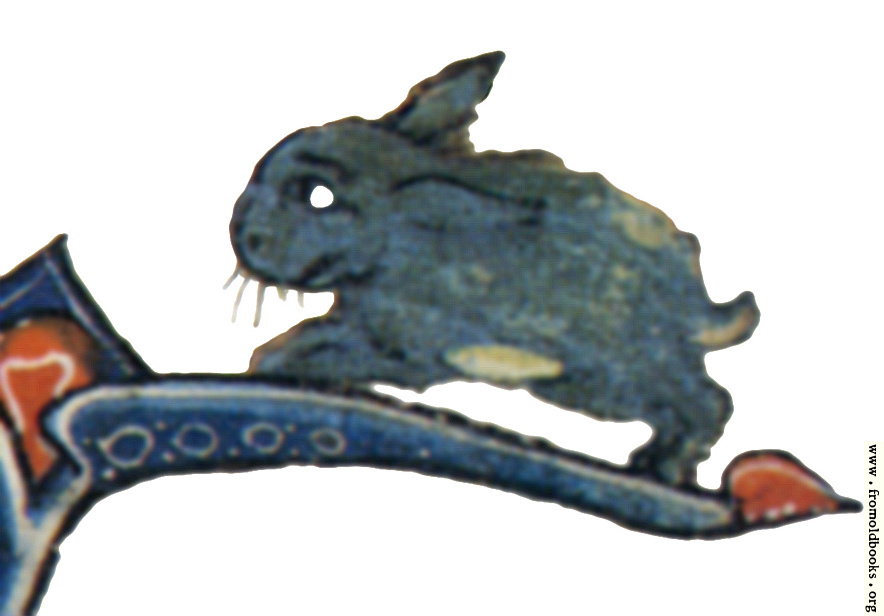 [Picture: Drollery (margin-creature), Blue Rabbit]