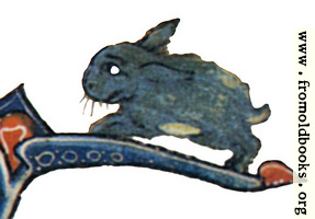 [picture: Drollery (margin-creature), Blue Rabbit]