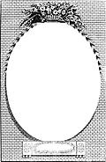 Cartouche or Oval Frame With Wreath and Bricks