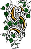 [Picture: Foliated initial capital letter S, coloured]