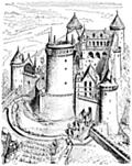 [Picture: Coucy Castle, Bird’s Eye Drawing]