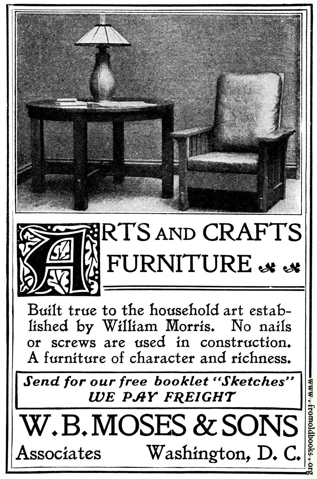 [Picture: Old Advert: Arts and Crafts Furniture]