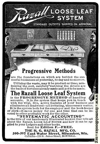 [Picture: Old Advert: Razall Loose Leaf System]