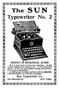 [Picture: Old Advert: The Sun Typewriter]