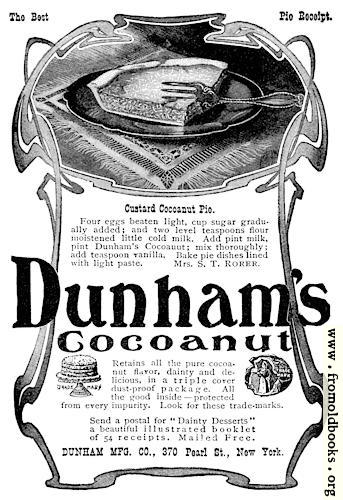 [Picture: Dunham’s Coconut Ad]