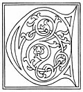 [Picture: clipart: initial letter C from late 15th century printed book]