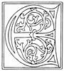 [Picture: clipart: initial letter E from late 15th century printed book]