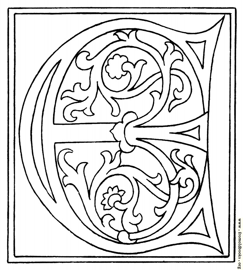 [Picture: clipart: initial letter E from late 15th century printed book]