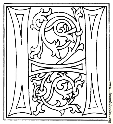 [Picture: clipart: initial letter H from late 15th century printed book]