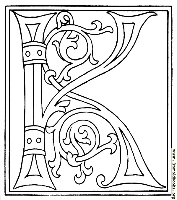 [Picture: clipart: initial letter K from late 15th century printed book]
