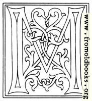 clipart: initial letter M from late 15th century printed book