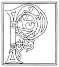 [Picture: clipart: initial letter P from late 15th century printed book]