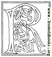 clipart: initial letter R from late 15th century printed book