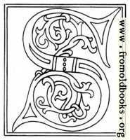 clipart: initial letter S from late 15th century printed book