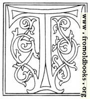 clipart: initial letter T from late 15th century printed book