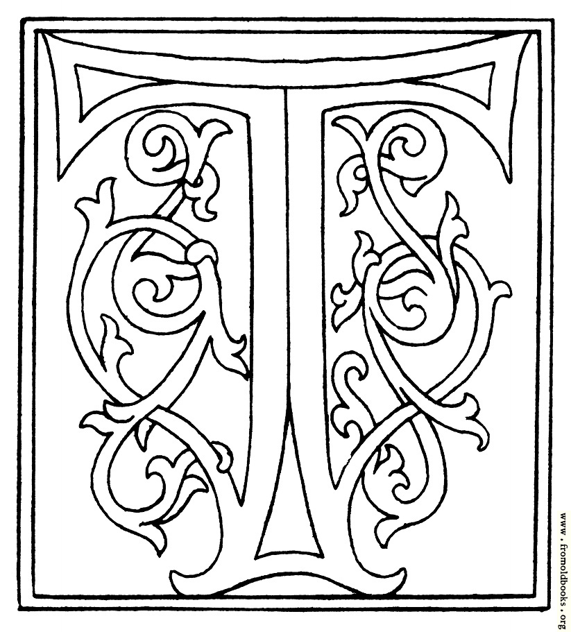 [Picture: clipart: initial letter T from late 15th century printed book]