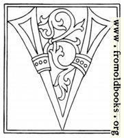 clipart: initial letter V from late 15th century printed book