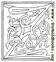 clipart: initial letter Z from late 15th century printed book