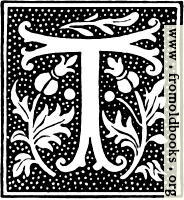 clipart: initial letter T from beginning of the 16th Century