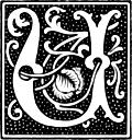 [Picture: clipart: initial letter U from beginning of the 16th Century]