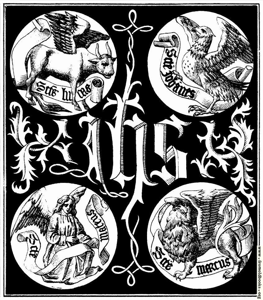 [Picture: Sacred Monogram and Badges of the Apostles]
