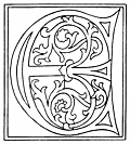 clipart: initial letter E from late 15th century printed book