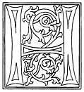 clipart: initial letter H from late 15th century printed book