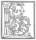 clipart: initial letter L from late 15th century printed book