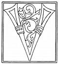 clipart: initial letter V from late 15th century printed book