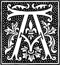 clipart: initial letter A from beginning of the 16th Century