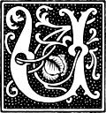 clipart: initial letter U from beginning of the 16th Century