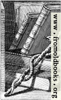 [picture: Woodcut: Snake, Magic Wand, Leather Books (detail of portrait of Ebenezer Sibly).]