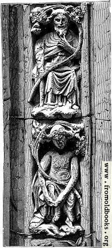 [Picture: 30.—Sculpture from the entrance to the chapter house, Westminster Abbey (1250)]