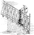 [Picture: Franciscan Monk Going Down Staircase]