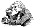 Man reading at a table