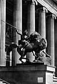 [Picture: I.—Detail of Façade of the Old Museum, Berlin, with sculpture group.]