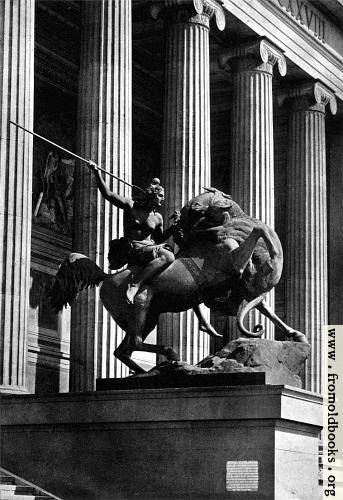 [Picture: I.—Detail of Façade of the Old Museum, Berlin, with sculpture group.]