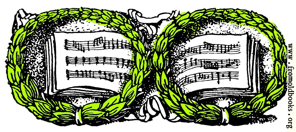 [Picture: Music book and wreaths]