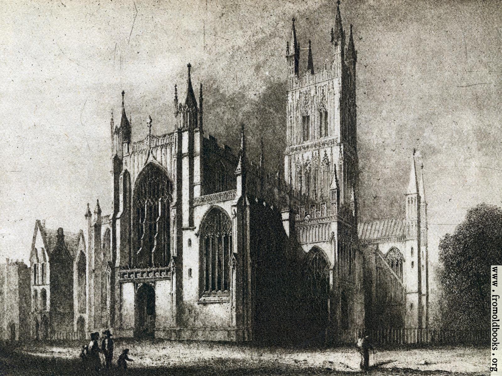 [Picture: Gloucester Cathedral Old Print - Wallpaper Version]