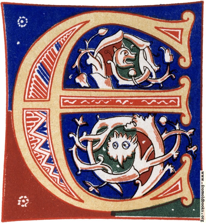 [Picture: Decorative initial letter “E” from 11th century.]
