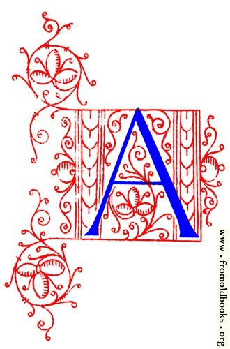 FOBO - Decorative initial letter A from fifteenth Century Nos. 4 and 5.