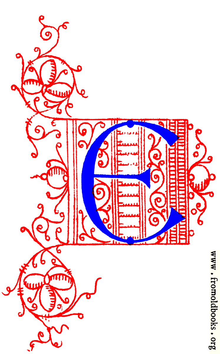 Decorative uncial initial letter E from fifteenth Century Nos. 4 and 5 ...