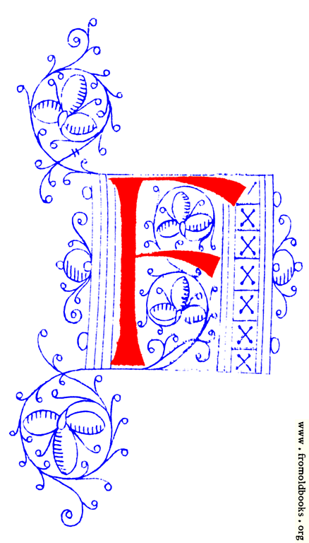 FOBO - Decorative initial letter F from fifteenth Century Nos. 4 and 5.