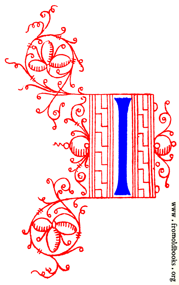 Decorative initial letter I from fifteenth Century Nos. 4 and 5.